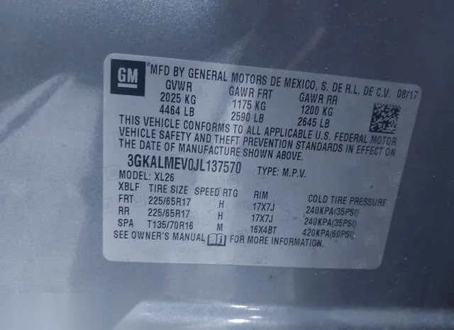 3GKALMEV0JL137570 2018 2018 GMC Terrain- Sle 9