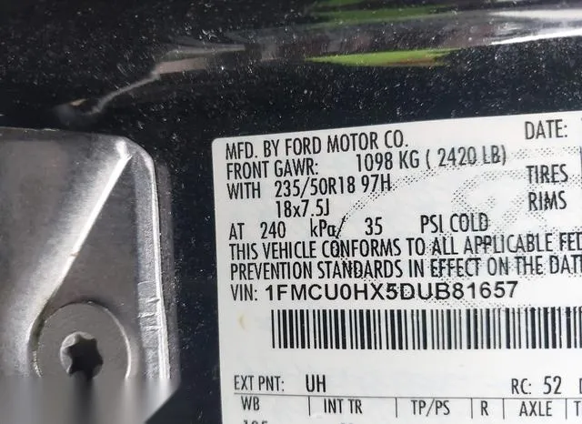 1FMCU0HX5DUB81657 2013 2013 Ford Escape- Sel 9