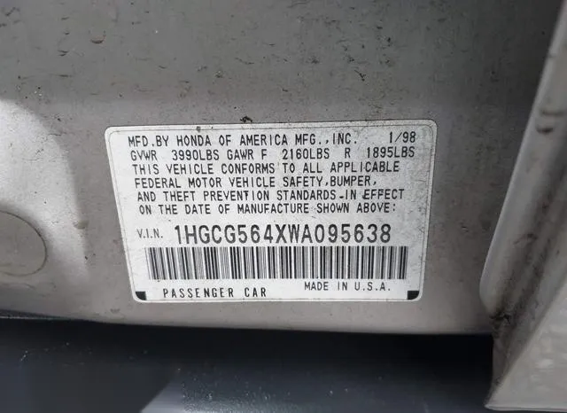 1HGCG564XWA095638 1998 1998 Honda Accord- LX 9