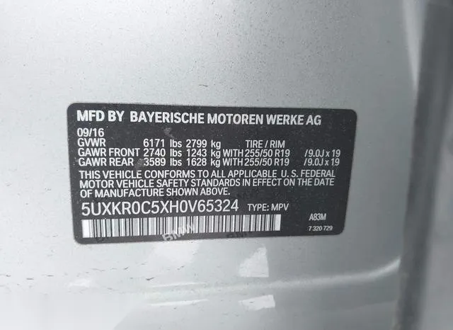 5UXKR0C5XH0V65324 2017 2017 BMW X5- Xdrive35I 9