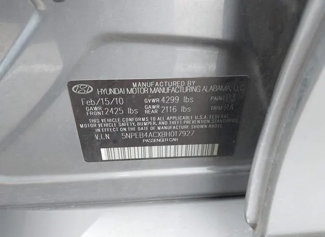 5NPEB4ACXBH017927 2011 2011 Hyundai Sonata- Gls 9