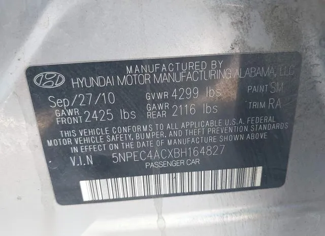 5NPEC4ACXBH164827 2011 2011 Hyundai Sonata- SE 9