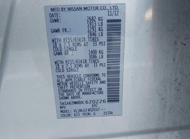 5N1AR2MM8DC620226 2013 2013 Nissan Pathfinder- SV 9