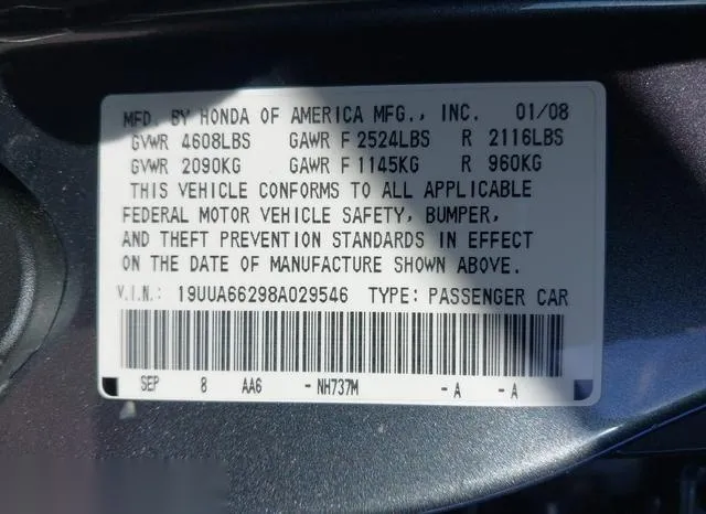 19UUA66298A029546 2008 2008 Acura TL- 3-2 9