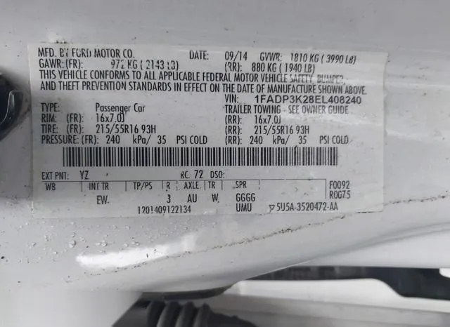 1FADP3K28EL408240 2014 2014 Ford Focus- SE 9