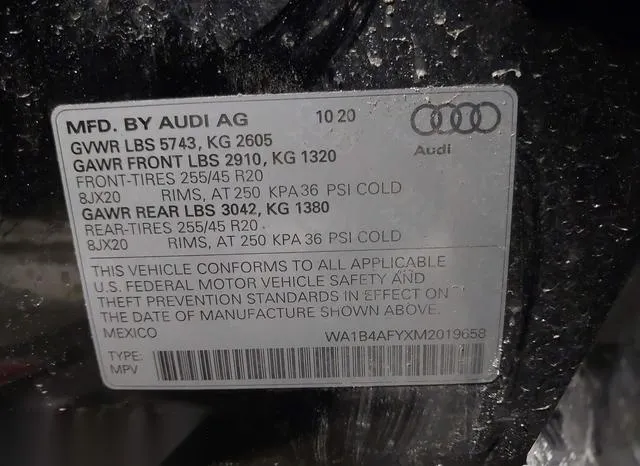 WA1B4AFYXM2019658 2021 2021 Audi SQ5- Premium Plus Tfsi Qua 9