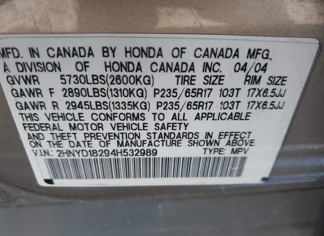 2HNYD18294H532989 2004 2004 Acura MDX 9