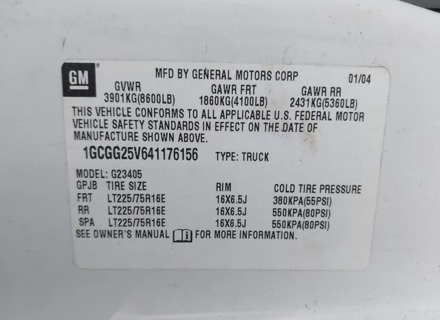 1GCGG25V641176156 2004 2004 Chevrolet Express 9