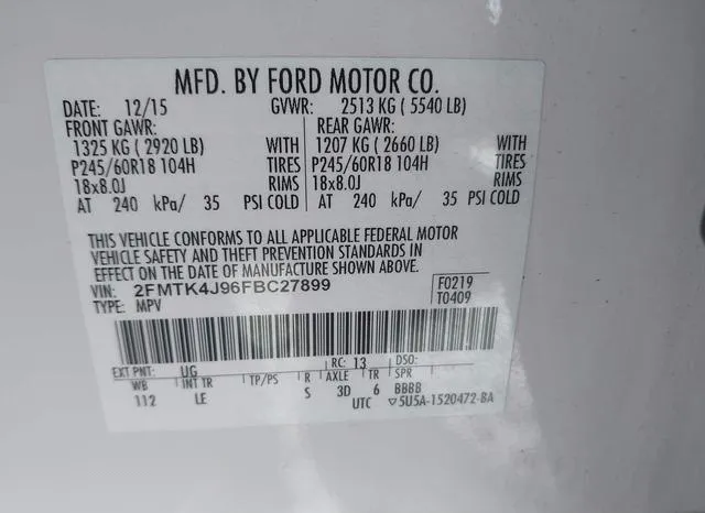 2FMTK4J96FBC27899 2015 2015 Ford Edge- Sel 9