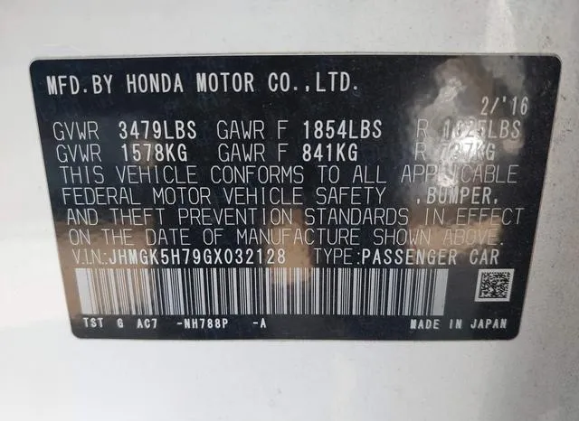 JHMGK5H79GX032128 2016 2016 Honda Fit- EX 9