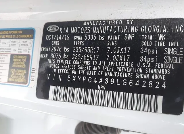 5XYPG4A39LG642824 2020 2020 KIA Sorento- 2-4L L 9