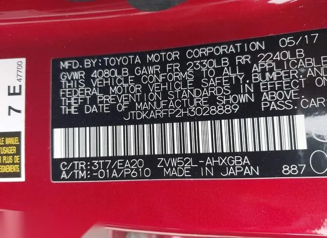 JTDKARFP2H3028889 2017 2017 Toyota Prius- Prime Advanced 9