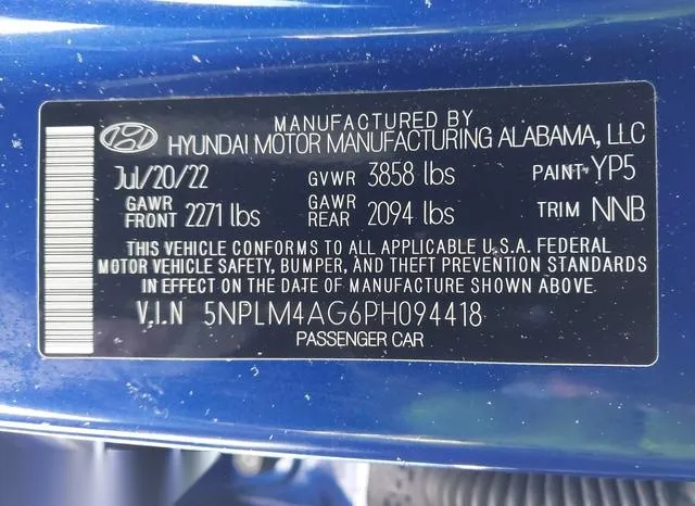 5NPLM4AG6PH094418 2023 2023 Hyundai Elantra- Sel 9