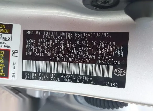 4T1BF1FK9DU277200 2013 2013 Toyota Camry- LE 9