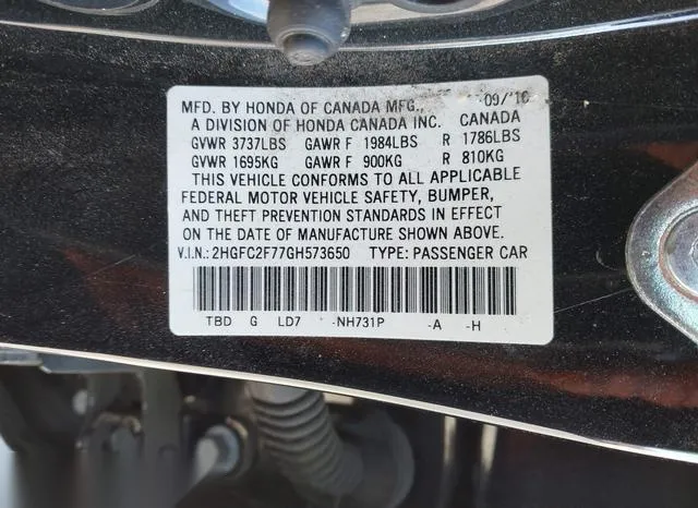 2HGFC2F77GH573650 2016 2016 Honda Civic- EX 9