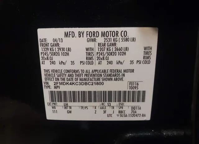 2FMDK4KC3DBC21800 2013 2013 Ford Edge- Limited 9