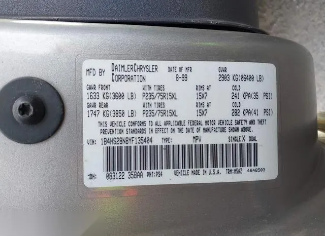 1B4HS28N8YF135404 2000 2000 Dodge Durango 9