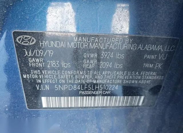 5NPD84LF5LH510224 2020 2020 Hyundai Elantra- Value Edition 9