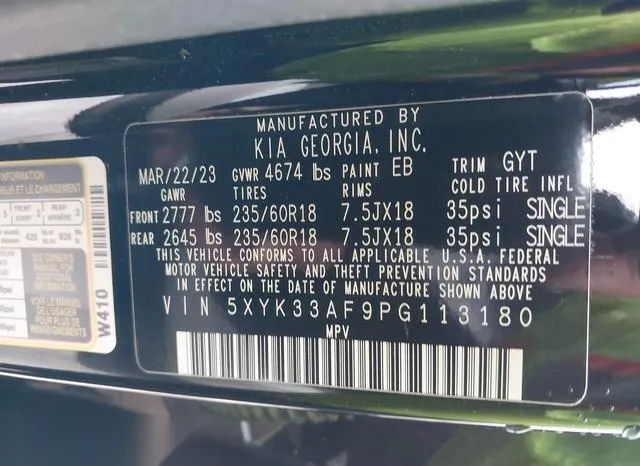 5XYK33AF9PG113180 2023 2023 KIA Sportage- EX 9