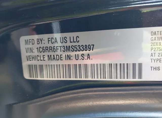 1C6RR6FT3MS533897 2021 2021 RAM 1500- Classic Express  4X2 9