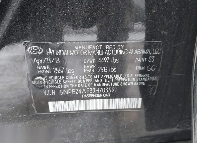 5NPE24AF3JH703591 2018 2018 Hyundai Sonata- SE 9