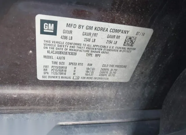 KL4CJASBXEB783039 2014 2014 Buick Encore 9