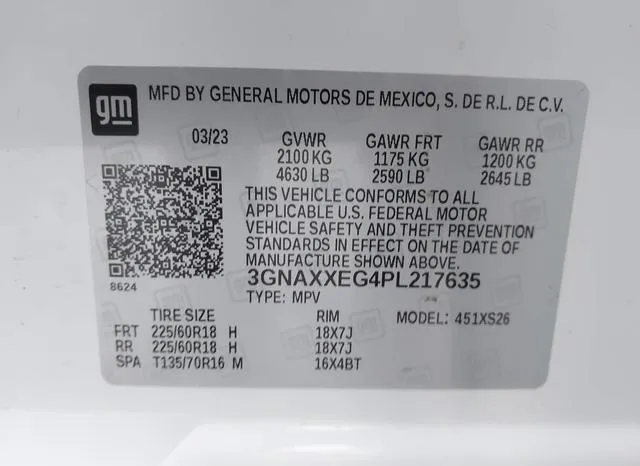 3GNAXXEG4PL217635 2023 2023 Chevrolet Equinox- Awd Premier 9