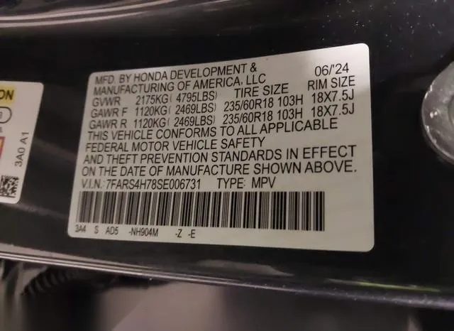 7FARS4H78SE006731 2025 2025 Honda CR-V- Ex-L Awd 9