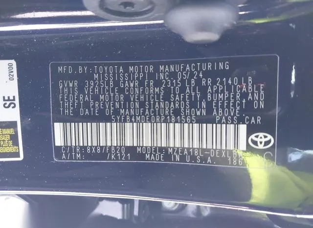 5YFB4MDE0RP181565 2024 2024 Toyota Corolla- LE 9