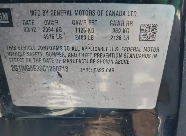 2G1WG5E39C1260713 2012 2012 Chevrolet Impala- LT 9