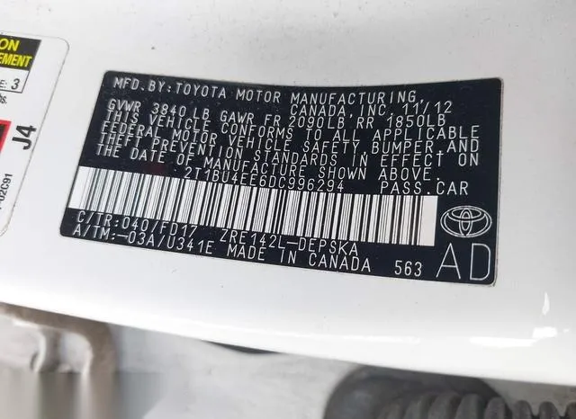 2T1BU4EE6DC996294 2013 2013 Toyota Corolla- S 9