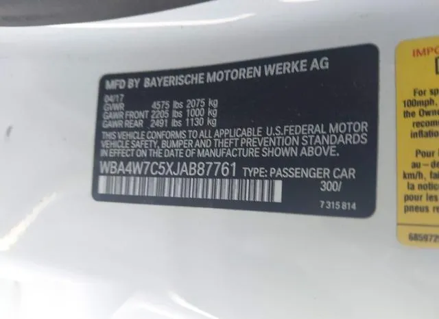 WBA4W7C5XJAB87761 2018 2018 BMW 4 Series- 440I 9