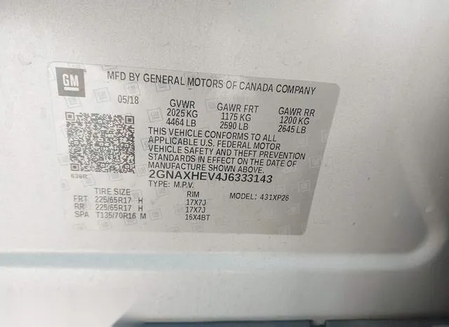 2GNAXHEV4J6333143 2018 2018 Chevrolet Equinox- LS 9