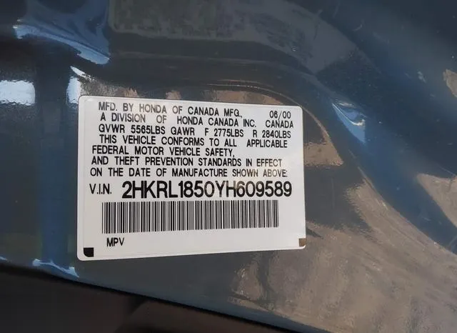 2HKRL1850YH609589 2000 2000 Honda Odyssey- LX 9