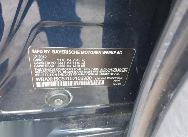 WBAXH5C57DD108980 2013 2013 BMW 5 Series- 528I Xdrive 9