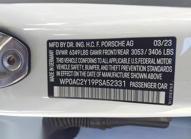 WP0AC2Y19PSA52331 2023 2023 Porsche Taycan- Turbo/Turbo S 9