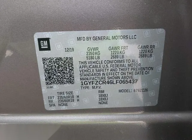 1GYFZCR46LF065437 2020 2020 Cadillac XT4- Fwd Premium Luxury 9