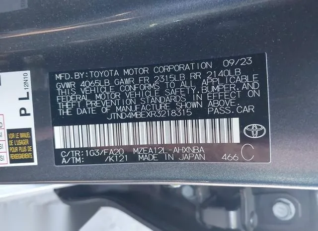 JTND4MBEXR3218315 2024 2024 Toyota Corolla- SE 9