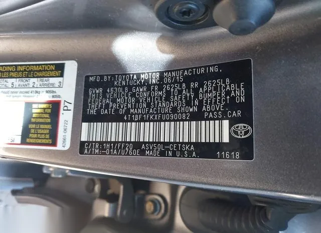 4T1BF1FKXFU090082 2015 2015 Toyota Camry- SE 9