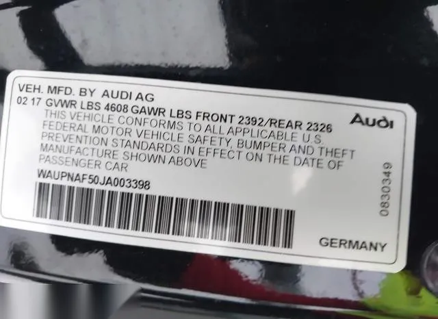 WAUPNAF50JA003398 2018 2018 Audi A5- 2-0T Premium 9