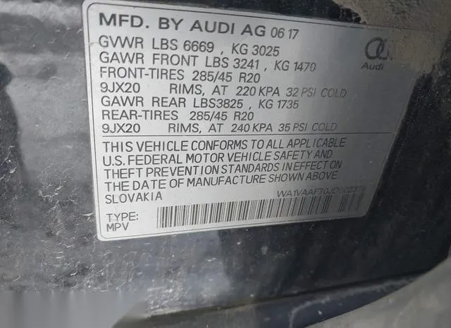 WA1VAAF70JD002378 2018 2018 Audi Q7- 3-0T Premium 9