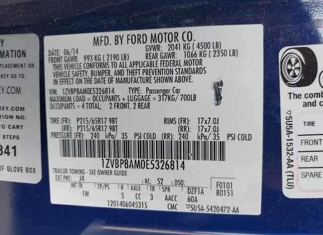 1ZVBP8AM0E5326814 2014 2014 Ford Mustang- V6 9