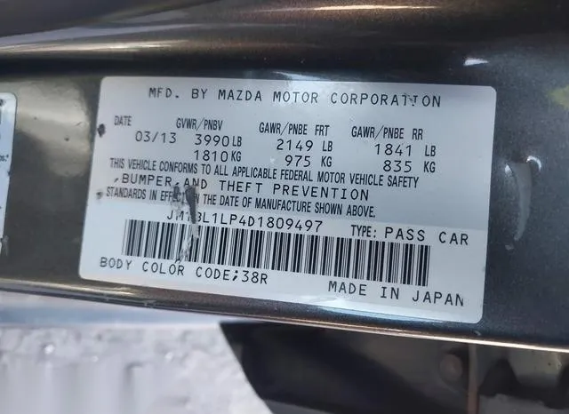 JM1BL1LP4D1809497 2013 2013 Mazda 3- I Touring 9