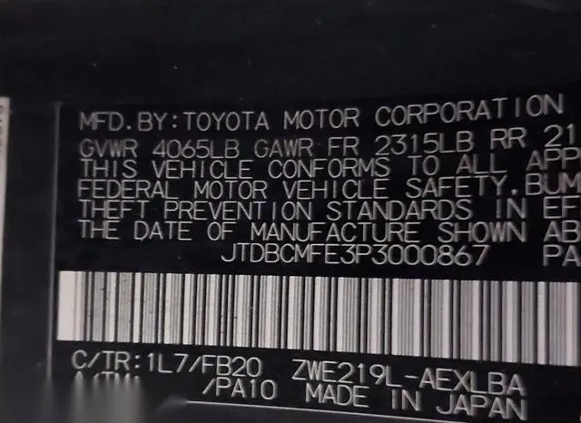 JTDBCMFE3P3000867 2023 2023 Toyota Corolla- Hybrid Le 9