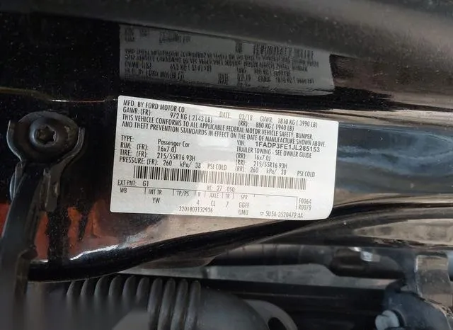 1FADP3FE1JL285153 2018 2018 Ford Focus- SE 9