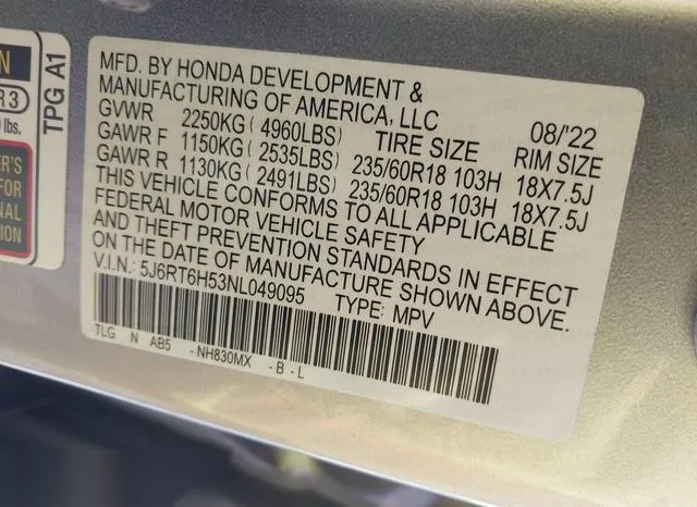 5J6RT6H53NL049095 2022 2022 Honda CR-V- Hybrid Ex 9