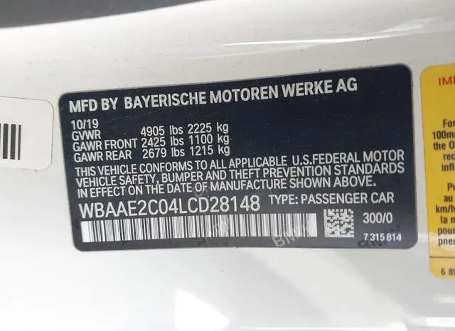 WBAAE2C04LCD28148 2020 2020 BMW 8 Series- 840I 9