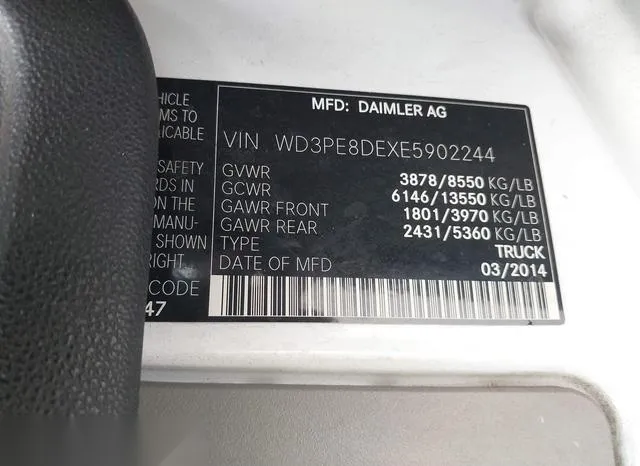 WD3PE8DEXE5902244 2014 2014 Mercedes-Benz Sprinter 2500- Hi 9