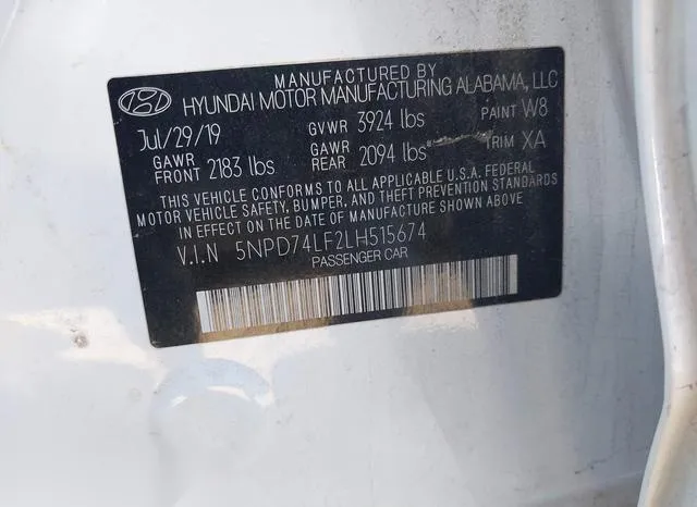 5NPD74LF2LH515674 2020 2020 Hyundai Elantra- SE 9