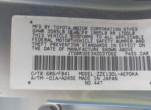 JTDBR32E342037062 2004 2004 Toyota Corolla- CE 9